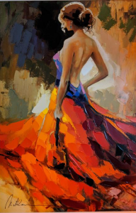 5. lecke 3. festővideó 40 x 60-as  (7 nőalak festőkéssel)