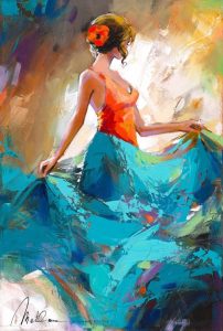 4. lecke 2. festővideó 40 x 60-as  (7 nőalak festőkéssel)