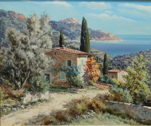 9. lecke 7. festővideó 40 x 50-es tájkép (7 mediterrán kép festése)