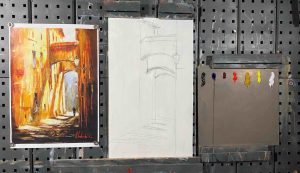 3. lecke 1. festővideó 30 x 50-es tájkép (7 mediterrán épületkép festése)