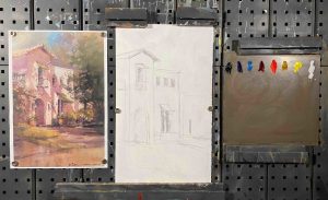 6. lecke 4. festővideó 30 x 50-es tájkép (7 mediterrán épületkép festése)