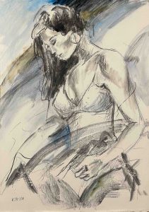 7. lecke 3. videó (nőalakok szénnel és festékkel)