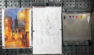 9. lecke 7. festővideó 30 x 50-es tájkép (7 mediterrán épületkép festése)