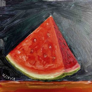 23. lecke 3. csendéletfestő videó, dinnye festése (másodrendű színek varázsa)