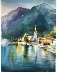 31. lecke 7. festővideó, tanfolyam zárás (Akvarell tájkép)