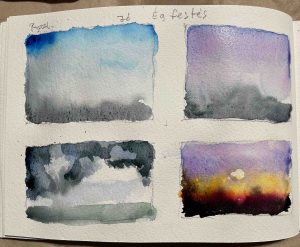 11. lecke  Égszín összeállítások (Akvarell tájkép)