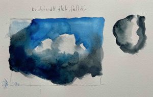 16. lecke  Felhő festés, kemény és lágy élekkel (Akvarell tájkép)