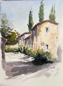 3. lecke 1. festővideó (Mediterrán Akvarell táj 5 db. Videó)