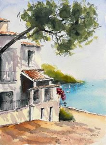 4. lecke 2. festővideó (Mediterrán Akvarell táj 5 db. Videó)