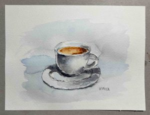 18. lecke Porcelán csésze ábrázolása (Akvarell 2. Csendélet Festés)