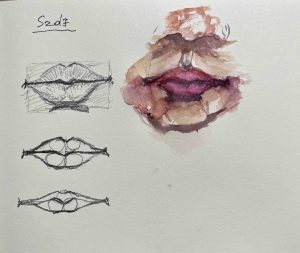 24. lecke Száj festése (Akvarell 4. Portréfestés)