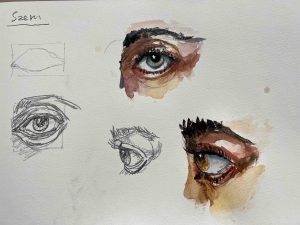 26. lecke szem festése (Akvarell 4. Portréfestés)