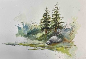 3. Lecke: 2. képfestő oktató videó (5 Drámai Akvarell Táj)