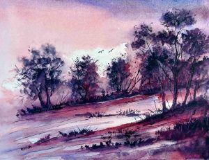 6. Lecke: 5. képfestő oktató videó (5 Drámai Akvarell Táj)