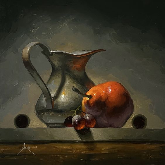 Fém Tárgyak 5 db. Realista Csendélet Festése Online Videó sorozat - Image 5