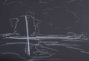 14. lecke 5. videó Kereszt alakú kompozíciós minta vázlat (Pasztell 2. Tájkép komp.)