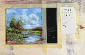 15. lecke 6. videó Kereszt alakú kompozíciós festési folyamat (Pasztell 2. Tájkép komp.)