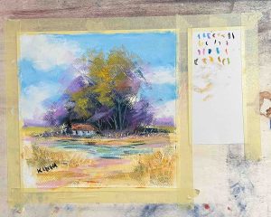 21. lecke 12. videó Háromszög alakú kompozíciós festési folyamat (Pasztell 2. Tájkép komp.)