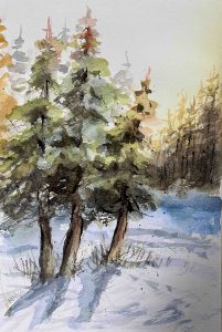 23. lecke: 11. festő videó (Téli Tájak Akvarell)