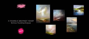 5 db. Figurális Absztrakt Tájkép Festése Online Oktató Videó Sorozat
