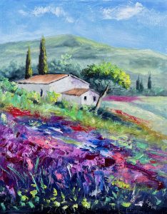 1. lecke: 1. kép festése oktató videó (5 mediterrán villa) 