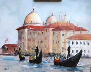 19. lecke: Velencei látkép 5. oktató videó (Mediterrán tengerparti tájak festése) 