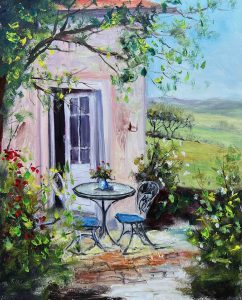 2. lecke: 2. kép festése oktató videó (5 mediterrán villa) 