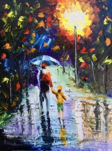 11. lecke 2. festmény festése oktató videó (Afremov technika)