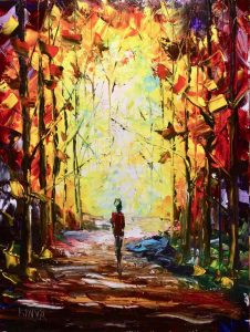 10. lecke 1. festmény festése oktató videó (Afremov technika)