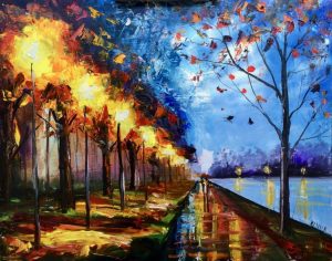 14. lecke 5. festmény festése oktató videó (Afremov technika)