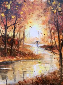 15. lecke 6. festmény festése oktató videó (Afremov technika)